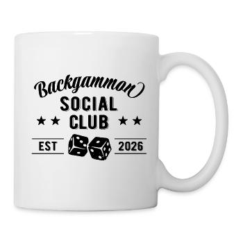 Club social de backgammon | Entrez votre nom - Mug blanc - blanc - Droite