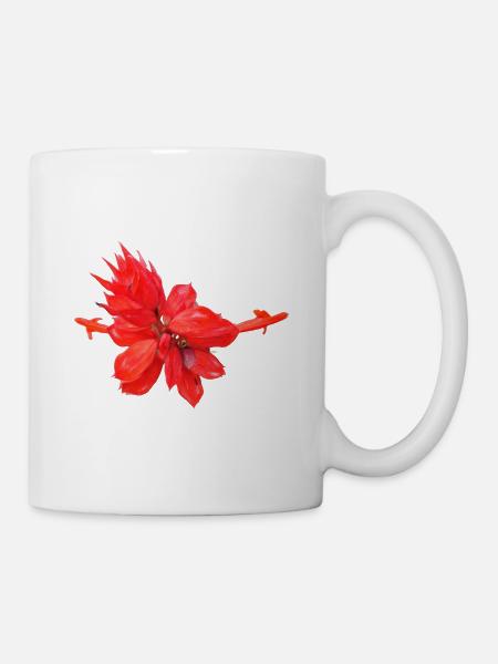 Vibrant_Scarlet_Sage_Red_Salvia_Flower_Art - Tasse - Weiß