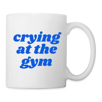 crying at the gym - Mug - white - Right