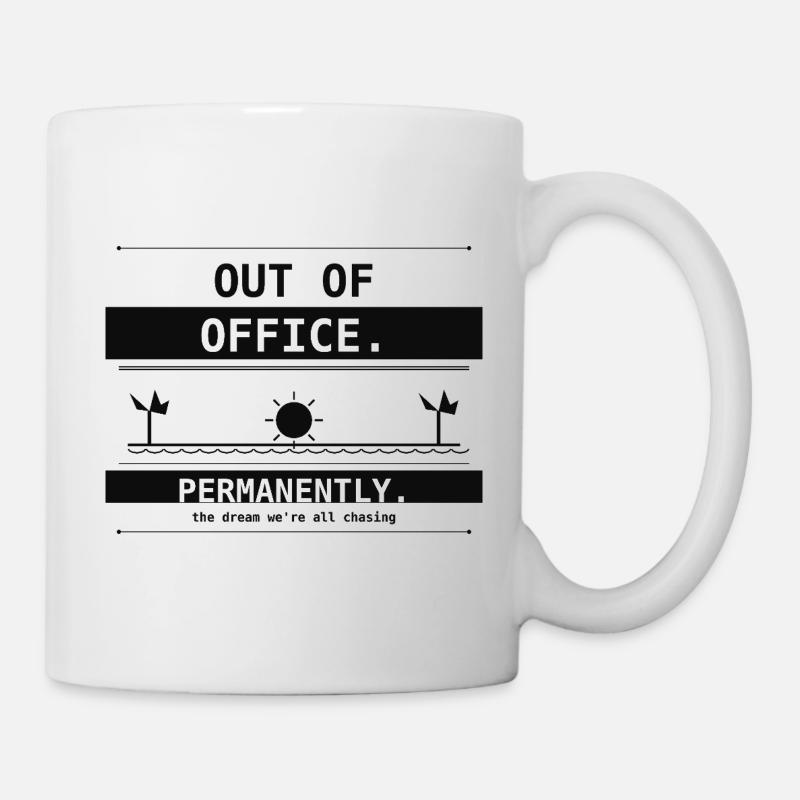 Hors du bureau. Définitivement. La vie de plage. - Mug blanc - blanc