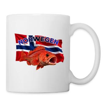 Rotbarschangeln Norwegen - Abenteuer Tiefsee - Tasse - Weiß - Rechts