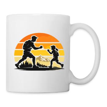 Dad Child Sunset Walking Adventure - Mug - white - Right