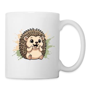 Kuscheliger Igel auf Pastellspritz - Tasse - Weiß - Rechts