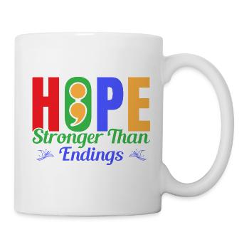Point-virgule Prévention du suicide Espoir Plus fort Semi - Mug blanc - blanc - Droite