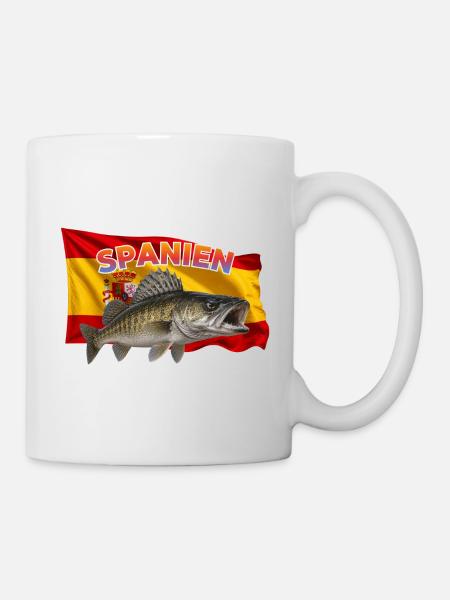 Zander Angeln Spanien - Angelurlaub Design - Tasse - Weiß