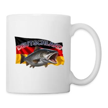 Forelle Angeln Deutschland - Fisch Motiv - Tasse - Weiß - Rechts