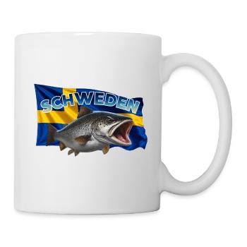 Forelle Angeln Schweden - Fisch Motiv - Tasse - Weiß - Rechts