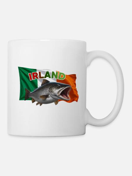 Forellen Angeln Irland - Fisch Motiv - Tasse - Weiß