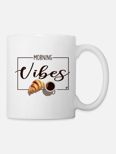 Tasse Kaffee & Croissant - Tasse - Weiß