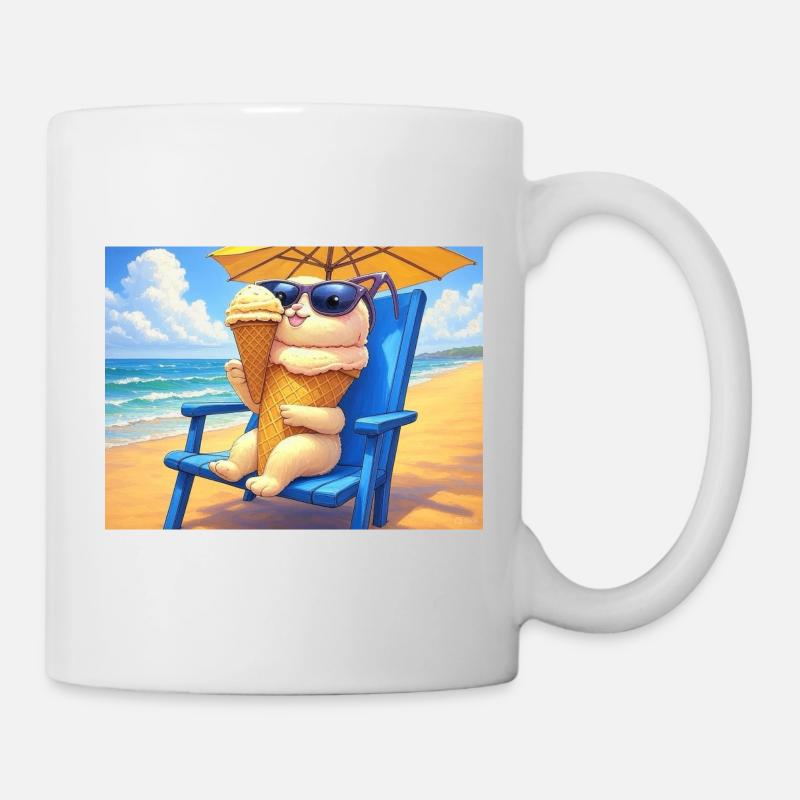Strand Bunny Eiscreme Sonnenbrille - Mug blanc - blanc