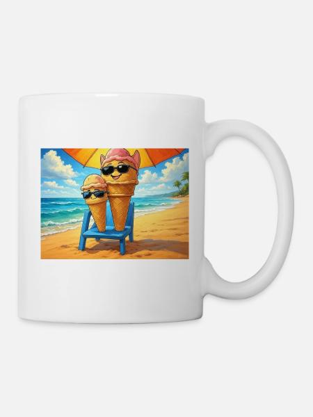 Eiscreme im Sommer - Mug - white