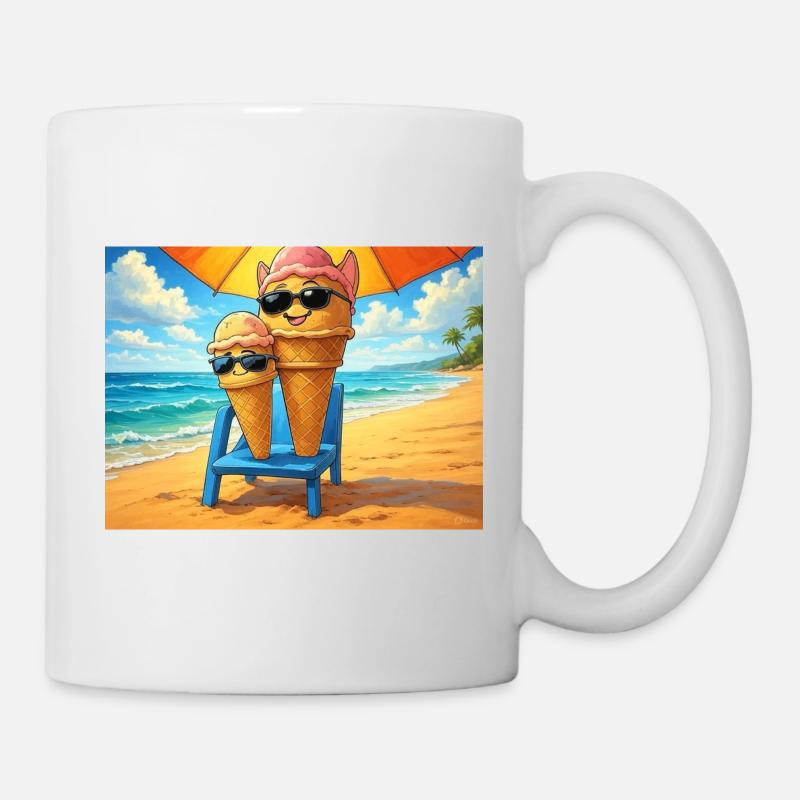 Eiscreme im Sommer - Tasse - Weiß