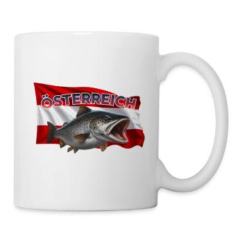 Österreich Forellen Angeln - Tasse - Weiß - Rechts