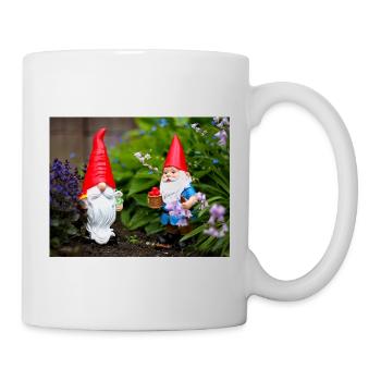 Gartenwichtel Rotkappe Szene - Tasse - Weiß - Rechts