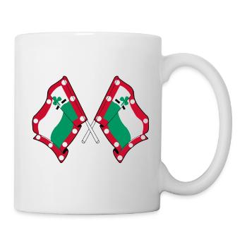 Gekreuzte Meppel-Tag-Flaggen – Niederländischer Stadtstolz - Tasse - Weiß - Rechts