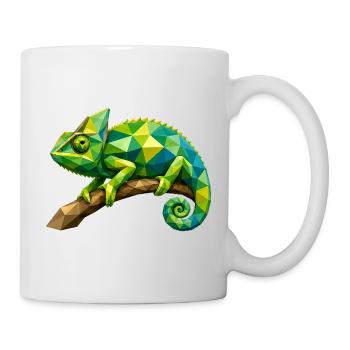 Geometrischer Chamäleon Zweig - Tasse - Weiß - Rechts