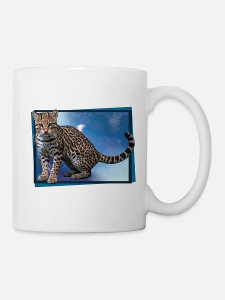Blauer Leoparden-Bokeh - Tasse - Weiß