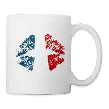 Frankreich France Lippenstift  Frankreich Farben  - Tasse - Weiß - Rechts