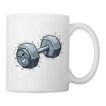 Wütende Hantel Cartoon - Tasse - Weiß - Rechts