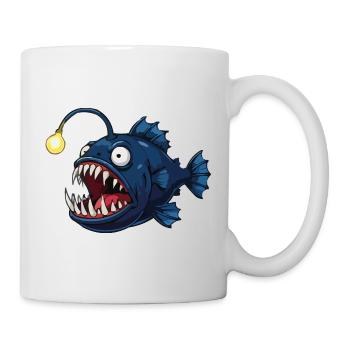 Poisson-grenouille des profondeurs avec lumière - Mug blanc - blanc - Droite