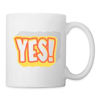 Yes! Knalliges Pop-Yes Design - Tasse - Weiß - Rechts
