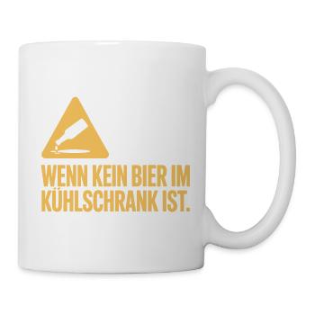 Bier Spruch Alkohol Problem Männerabend JGA Herren - Tasse - Weiß - Rechts