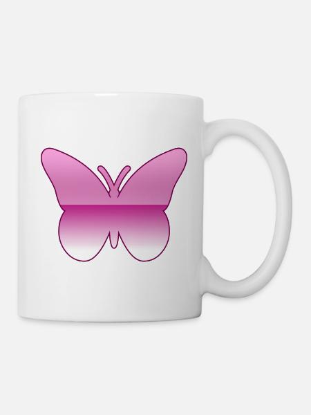 Schmetterling - Tasse - Weiß