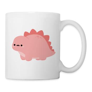 Süßer pinker Stegosaurus-Dino - Tasse - Weiß - Rechts