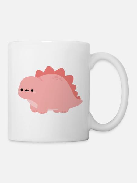 Süßer pinker Stegosaurus-Dino - Tasse - Weiß