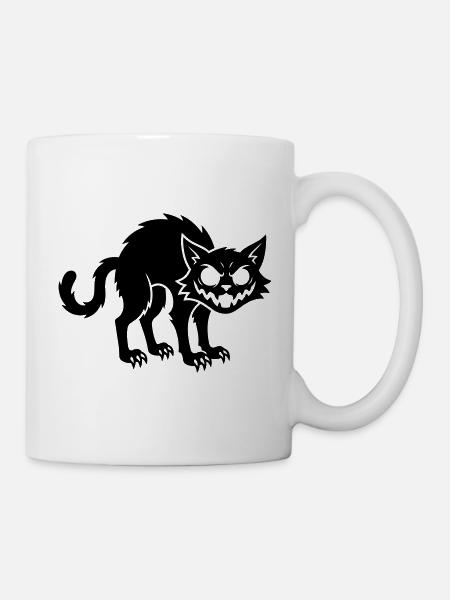 Wütende schwarze Katze - Tasse - Weiß