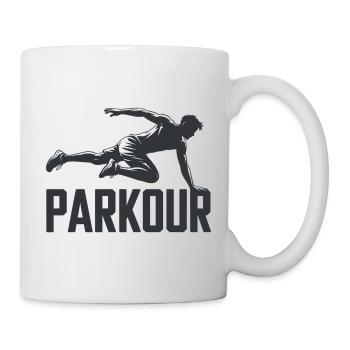 Chemise de parkour avec silhouette de saut - Mug blanc - blanc - Droite