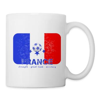 Drapeau de la France avec maillot de l’équipe de football - Mug blanc - blanc - Droite