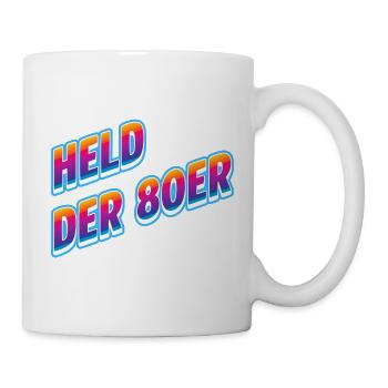 Held der 80er Neon-Retro - Tasse - Weiß - Rechts