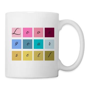 Love Yourself Schriftzug Pastell - Tasse - Weiß - Rechts