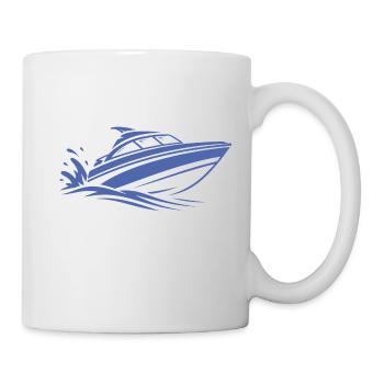 Minimalistische Motorboot Surfen Sommer Wasser  - Tasse - Weiß - Rechts