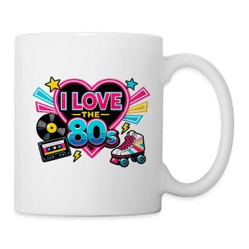 I Love the 80s Neon Heart - Mug - white - Right