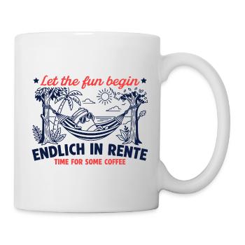 Finally retired retro coffee - Mug - white - Right