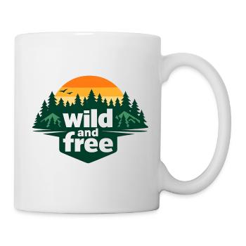 Wild and Free Waldsilhouette Sonnenuntergang - Tasse - Weiß - Rechts