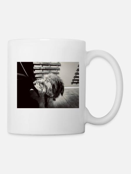 Schwarz-Weiß-Hundelook - Tasse - Weiß