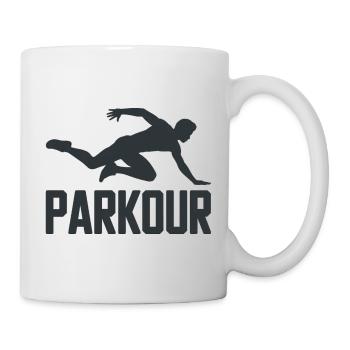 Chemise de parkour avec silhouette de saut - Mug blanc - blanc - Droite