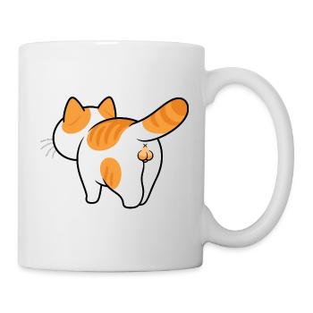 Back View Orange Cat Cartoon - Mug - white - Right