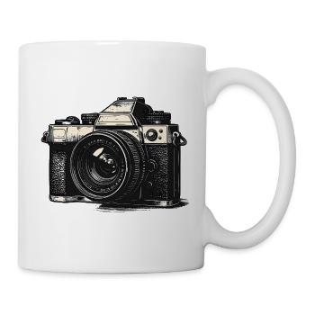 Vintage Kamera Illustration - Tasse - Weiß - Rechts