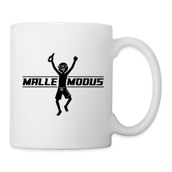 Malle Modus Party Strichmännchen Schwarz - Tasse - Weiß - Rechts