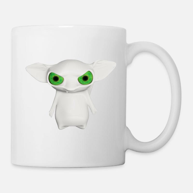 Extraterrestre blanc aux yeux brillants - Mug blanc - blanc