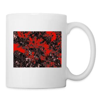 Branches cramoisies en floraison noire - Mug blanc - blanc - Droite