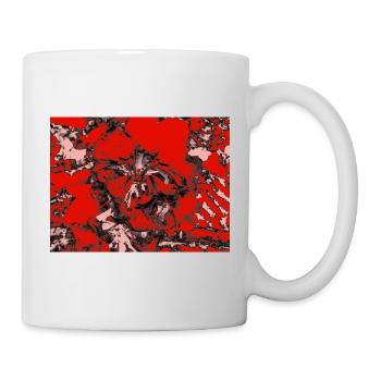 Roter Floralakzent - Tasse - Weiß - Rechts
