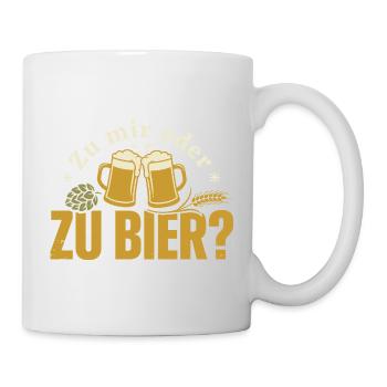 Bier Zu Mir Oder Zu Bier Flirt Single Party Malle - Tasse - Weiß - Rechts