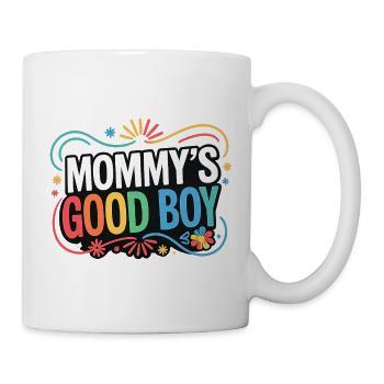 Mommy's Good Boy - Muttersöhnchen Retro Spruch - Tasse - Weiß - Rechts