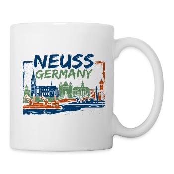 Neuss Germany Skyline Harbor and Cathedral - Tasse - Weiß - Rechts