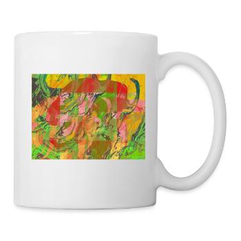 Farbwirbel Neon Abstract - Tasse - Weiß - Rechts